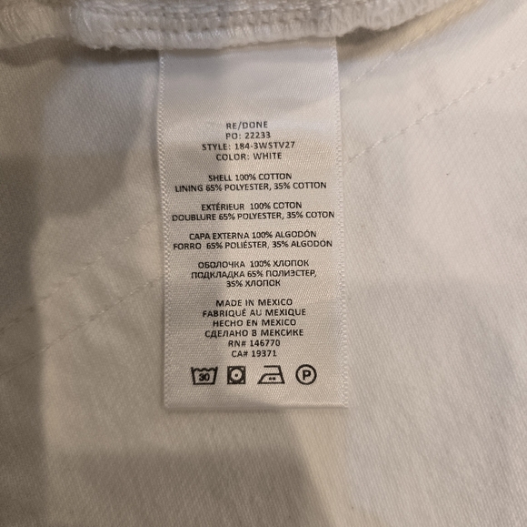 NWT Re/Done 70's Stove Pipe Jeans Vintage White 30 $265 Sold at Revolve - Picture 14 of 16